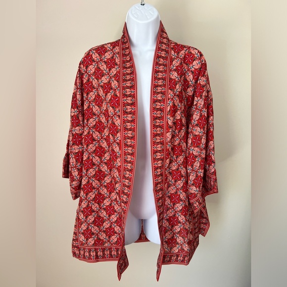 Max Studio Tops - Max Studio Red Printed Kimono Top
